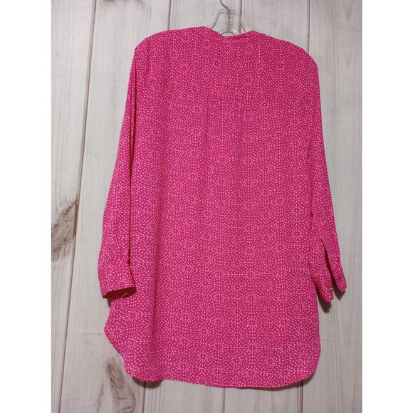 CeCe Blouse Womens XS Long Sleeve Button Front Geometric Print‎ Lightweight Top - Picture 4 of 7